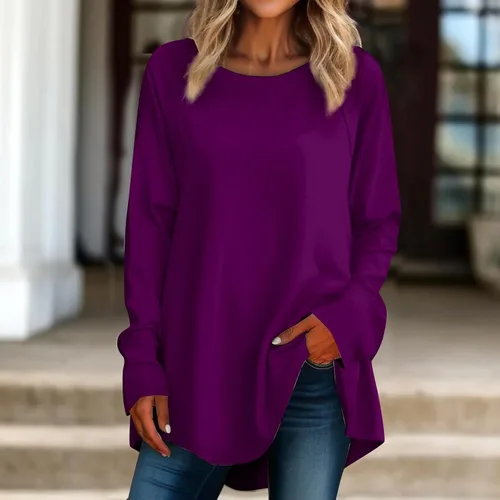 Vista 2 de FlekmanArt Atuendos de otoño para mujer con estampado de cuello redondo, sin botones, manga larga, cómodas, elegantes, sudaderas para ocultar