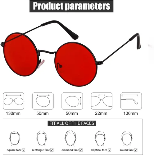 Vista 4 de SORVINO Gafas de sol redondas retro para hombres y mujeres, gafas de sol circulares pequeños