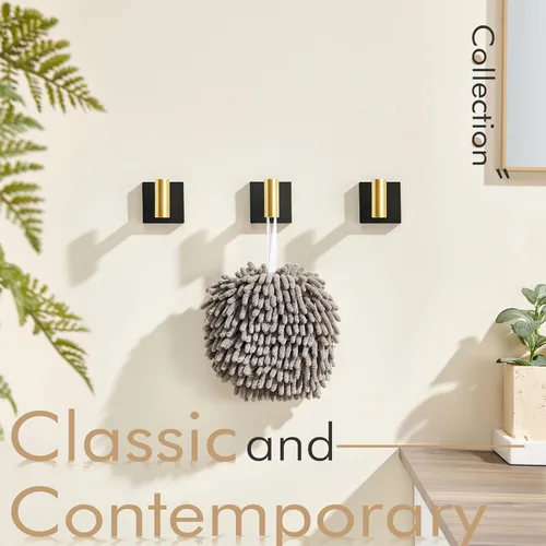 Vista 12 de KOKOSIRI Ganchos para batas de baño, ganchos para toallas, ganchos montados en la pared, accesorios de baño, paquete de 2 unidades, color negro