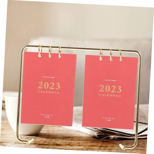 Vista 9 de STOBOK Soporte de calendario de escritorio de 3 piezas, soporte de mesa moderno