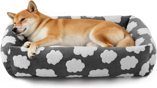 Vista 16 de JOEJOY Cama para Perro de Tamaño Mediano, Cama para Mascotas Ortopédica Lavable de Forro Polar de Pana Suave Premium con Funda de Cremallera