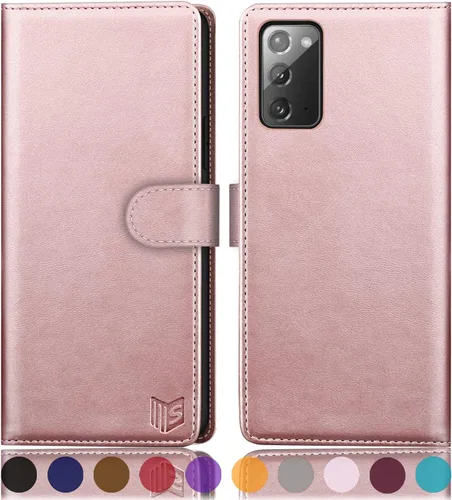 Vista 13 de SUANPOT Funda de piel tipo cartera para Samsung Galaxy Note 20 5G de 6.7 pulgadas con bloqueo RFID, tarjetero para tarjetas de crédito, funda
