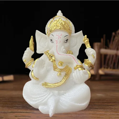 Vista 9 de Indian God Lord Ganesha Statue,Hindu Elephant Statue Ganpati Idol Buddha Sculptures,Hindu Gift,Home Temple Mandir Meditation Yoga Room Decor