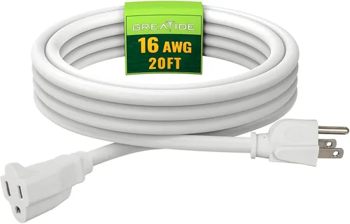 Vista 18 de Cable de Extensión de 6 Pies, Cables Eléctricos Impermeables para Exteriores 16/3 SJTW Negros, Cable de Energía de 13 AMP con 3 Clavos Ideal