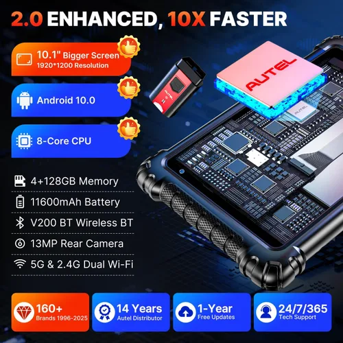Vista 9 de Autel MaxiSYS MS906 MAX - Escáner 2026 de 10.1 pulgadas, MS906MAX más grande que MS906 PRO ECU C0ding as Elite 2 PRO, CANFD DoIP, V2.0 Up of