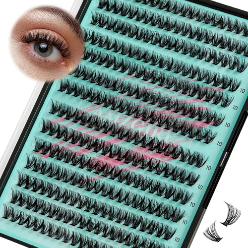 Vista 27 de Kit de Extensión de Pestañas, Kit de Racimos de Pestañas DIY 168Pcs con Pegamento de Unión y Sello Impermeable, Removedor de Pestañas para Kit