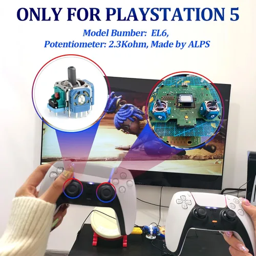 Vista 3 de for PS5 Analog Stick Replacement for Sony PlayStation 5 PS5 Joysticks Replacement 3D Joystick Sensor Module Thumbstick Controller Accessory Part