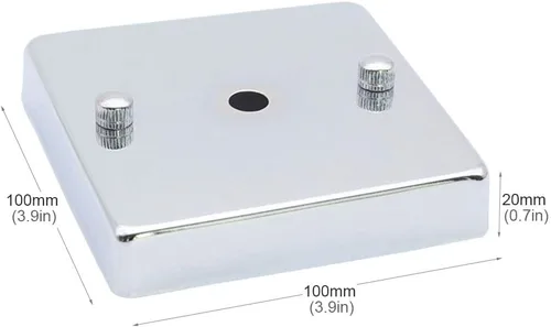 Vista 3 de Placa de luz de techo retro, base cuadrada cromada puntiaguda accesorios colgantes de disco compatibles con lámparas de pared, lámparas de techo