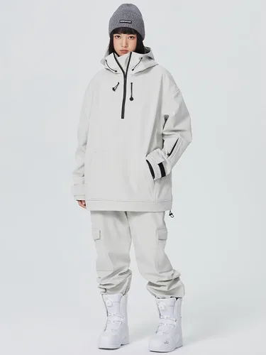 Vista 16 de RIUIYELE Traje de esquí para mujer, chaqueta y pantalones de snowboard para deportes al aire libre, traje de nieve con aislamiento impermeable