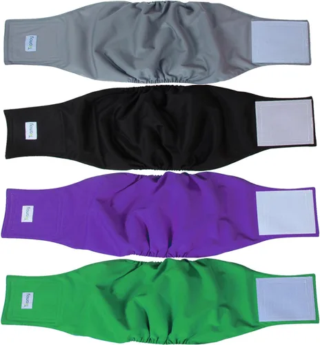 Vista 12 de Pañales envolventes reusables para perros machos, banda para barriga para cachorros lavable, Teamoy