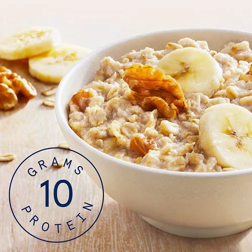 Vista 4 de Quaker Proteína de avena instantánea sabor a nuez de plátano, 6 unidades, caja de 12.9 onzas (paquete de 2)