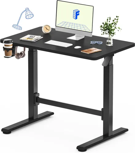 Vista 10 de FLEXISPOT H7 Plus - Escritorio de pie ajustable con resorte de gas, estación de trabajo móvil con rueda, escritorio inalámbrico para habitación