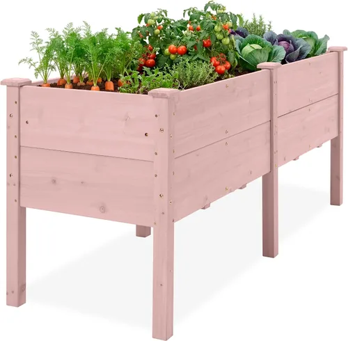 Vista 23 de Best Choice Products Cama de jardín elevada de 48 x 24 x 30 pulgadas con profundidad extra profunda de 16 pulgadas, soporte para maceta de madera