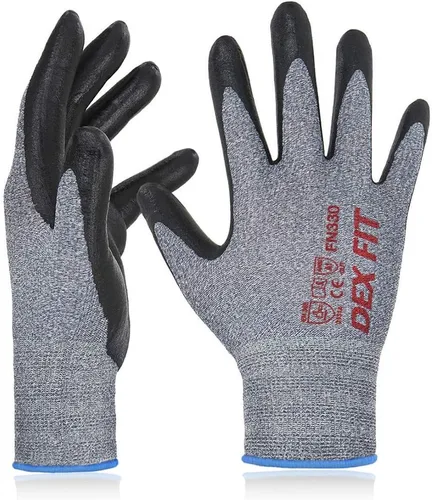 Vista 15 de DEX FIT Nitrile Work Gloves FN330,Stretch Fit, Touchscreen, Power Grip in Wet & Oily Conditions, Men & Women