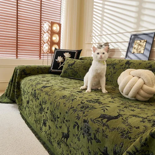 Vista 24 de ROOMLIFE Funda de sofá con estampado de leopardo para sofá de 3 plazas, lavable, protector de muebles para perros, funda de sofá suave