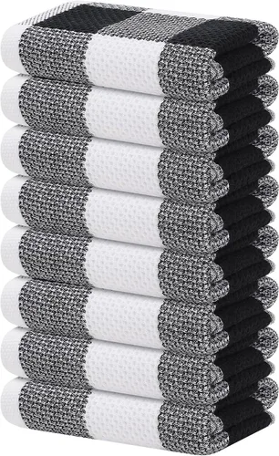 Vista 36 de Homaxy Paquete de 6 paños de cocina 100% algodón, 12 x 12 pulgadas, negro y rojo Negro & rojo