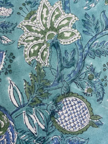 Vista 207 de Ridhi Mantel redondo estampado a mano color rosa flamenco 110 pulgadas 100%