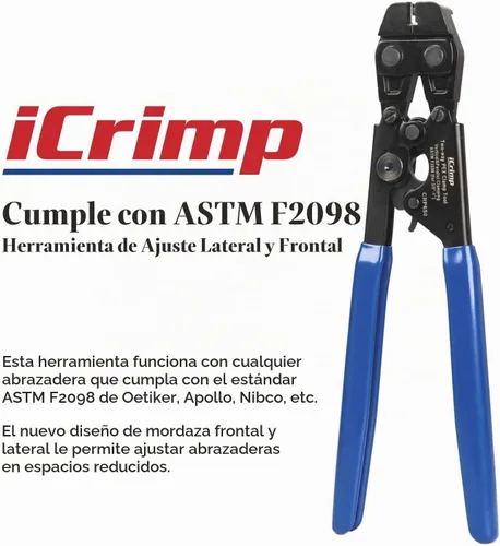 Vista 2 de iCrimp - Herramienta de cincha PEX bidireccional para abrazaderas de acero inoxidable de 3/8 a 1 pulgada
