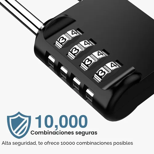 Vista 4 de Puroma Paquete de 1 Candado de Combinación de Grillete Largo de 2.6 Pulgadas, 4 Dígitos, Impermeable para Exteriores, para Cerrojo de Pestillo Negro