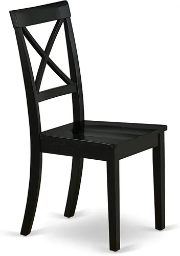Vista 6 de East West Furniture DUBO5-BLK-W - Juego de mesa de comedor moderno de 5 piezas, incluye una mesa rectangular de madera y 4 sillas de comedor, 36 x