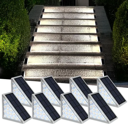 Vista 7 de AUDLES Luces LED Solares para Escalones Impermeables Luces para Escaleras Exteriores, Luz Solar para Terraza Decoración Exterior IP67 Luz
