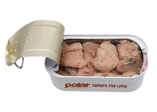 Vista 4 de MW Polar Hígado de bacalao ahumado en aceite, 4.27 onzas, capturado en la naturaleza, rico en omega-3, listo para comer, mariscos de alta calidad