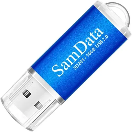Vista 4 de SamData Paquete de 3 unidades de memoria USB 2.0 de 16 GB, 3 colores: negro, azul, verde