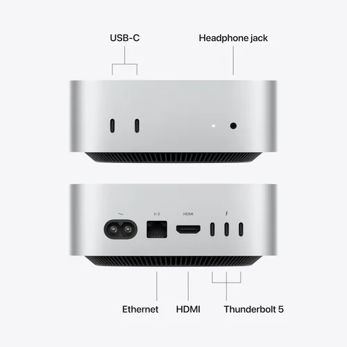 Vista 4 de Apple 2026 Mac mini desktop computer M5 Pro chip with AppleCare+ (3 years)