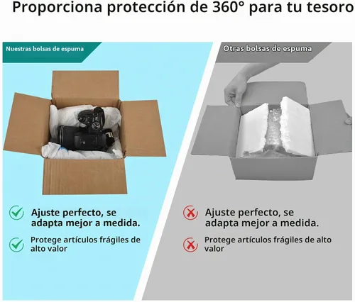 Vista 2 de 4 piezas de 14x16 pulgadas de espuma expandible para empaquetado de componentes de PC y objetos de valor, material de amortiguación autoformante