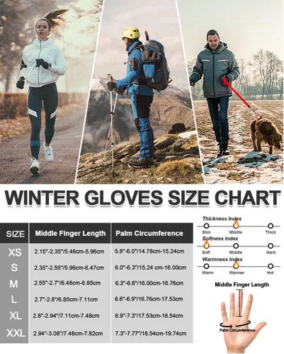 Vista 6 de RIGWARL Guantes impermeables para clima frío y frío, guantes de invierno para hombres y mujeres con pantalla táctil