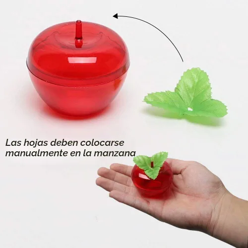 Vista 5 de Paquete de 20 recipientes de manzana, Navidad, boda, fiesta, juguete, relleno de plástico, manzanas, árbol de Navidad, decoraciones de Navidad