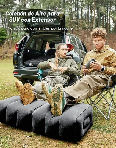 Vista 3 de JOYTUTUS Colchón de aire para SUV, cama de campamento 3.0 engrosada para automóvil, camping, colchón inflable, antifugas, con 2 almohadas y bomba