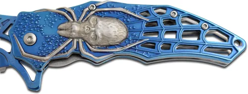 Vista 4 de Snake Eye Tactical Cuchillo de bolsillo plegable Mango de diseño de hoja resistente (azul)