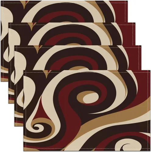 Vista 33 de Modern Circles - Juego de 4 manteles individuales de 12 x 18 pulgadas, patrón geométrico abstracto, decorativo, para niños, adolescentes y adultos