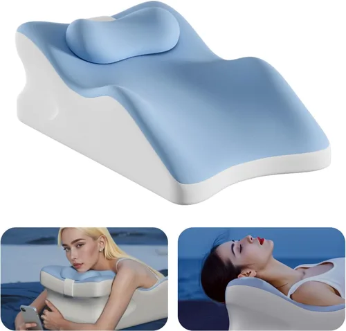 Vista 7 de Almohada de espuma viscoelástica de contorno – Almohada de apoyo cervical para aliviar el dolor de cuello, almohada ergonómica ortopédica