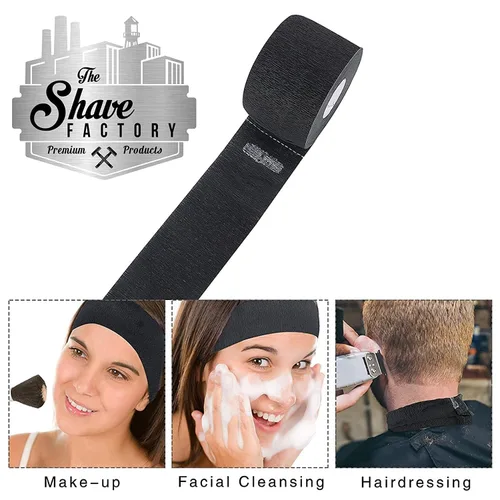 Vista 3 de The Shave Factory Banda para el cuello, banda desechable para el cuello de peluquero (2 rollos, negro)