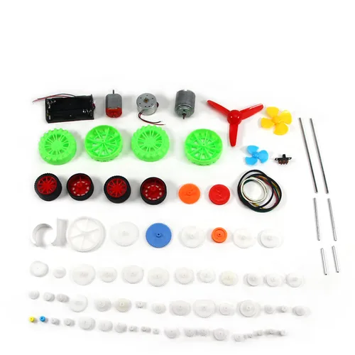 Vista 7 de Fielect Kit de engranajes de plástico 43pcs con accesorios surtidos para robot motor DC 43 piezas