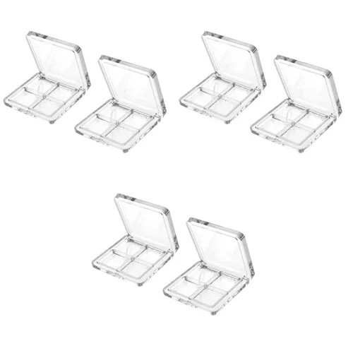 Vista 13 de Beaupretty Paleta de sombra de ojos vacía 4 rejillas sombra de ojos lápiz labial caja de almacenamiento caja de maquillaje transparente DIY