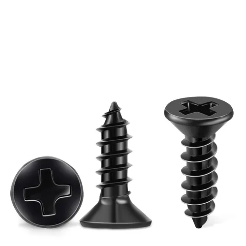 Vista 8 de 100 piezas de tornillos Phillips de cabeza plana de acero inoxidable 18-8 (A2) de 4 mm x 25 mm, tornillo de madera con recubrimiento negro de 4 mm x