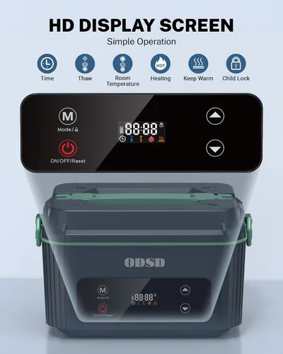 Vista 4 de ODSD Fiambrera eléctrica inalámbrica para adultos, lonchera térmica con batería de 130 minutos de duración, calentador de alimentos eléctrico