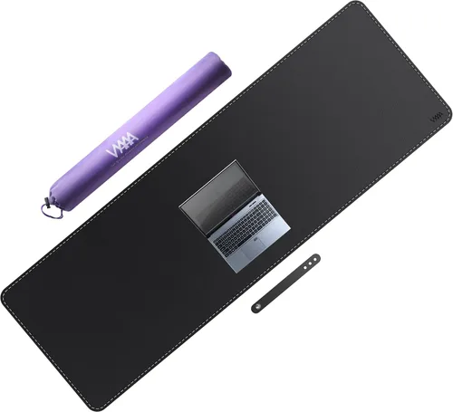 Vista 28 de Vyaaa 63" x 24" PU Leather Desk Mat, Black Large Mouse Pad Extra Large Office Desk Mat, Non-Slip Desk Blotter, Laptop Desk Pad, Waterproof Desk