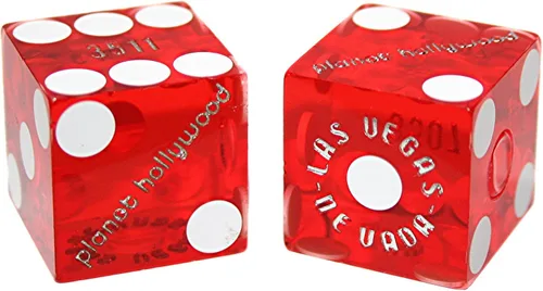 Vista 45 de Par de dados de casino en serie a juego - Auténticos dados de dados de Las Vegas 0.748 in, juegos de mesa y coleccionables - Aliante rojo pulido