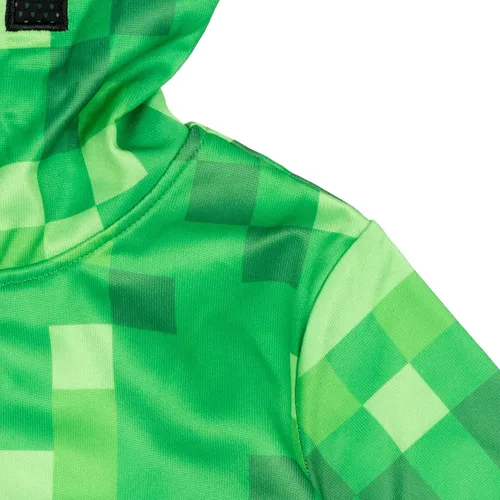Vista 5 de Minecraft Creeper - Sudadera con capucha de forro polar con cremallera y malla para cosplay