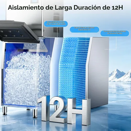Vista 4 de Mojgar Máquina comercial del fabricante de hielo de 700LBS/24H con el Plateado