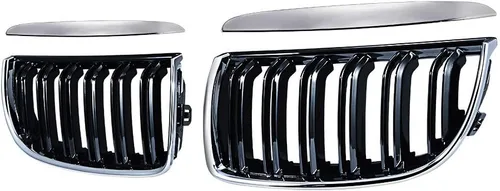 Vista 11 de Rejilla de Riñón Cromada con Malla Brillante en Negro Compatible con BMW 323i 325xi 330i 328i 328xi 335i 335xi E90 E91 Pre-LCI de 2005-2008