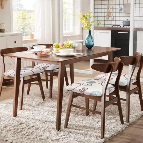 Vista 2 de SearchI Juego de 2 fundas de asiento para sillas de comedor, fundas de asiento elásticas con estampado, extraíbles y lavables, fundas de cojín
