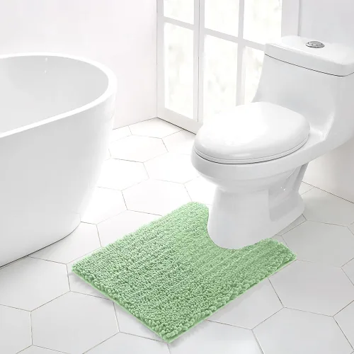 Vista 75 de Walensee Alfombra de baño antideslizante (32x20, azul oscuro) absorbente de agua, súper suave, felpilla peluda, lavable a máquina, se seca
