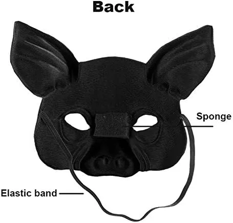 Vista 5 de Máscara de cerdo de miedo, máscara de animales de media cara, disfraz divertido para adultos, Halloween, fiesta de máscaras, cosplay