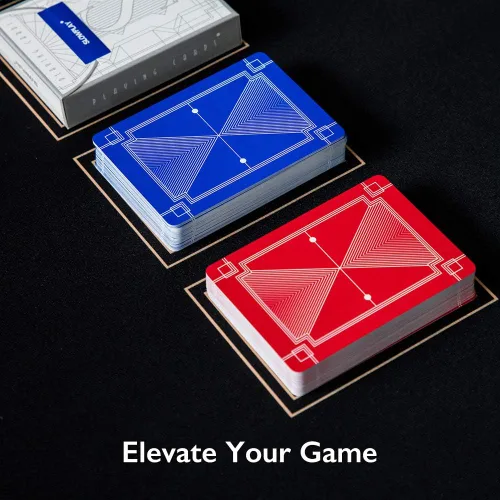 Vista 2 de SLOWPLAY 100% plástico naipes, juego de cartas de póquer de 2 cubiertas, índice jumbo, tamaño de póquer, flexibilidad y durabilidad superiores