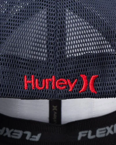 Vista 4 de Hurley Sombrero para hombre - Gorra de camionero ajustada con malla Icon Flag